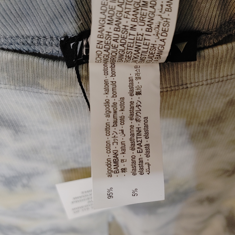 NWT Zara Tie-Dye Flare Leggings Women’s Size Medium Long Tights 95% Cotton - Picture 6 of 6